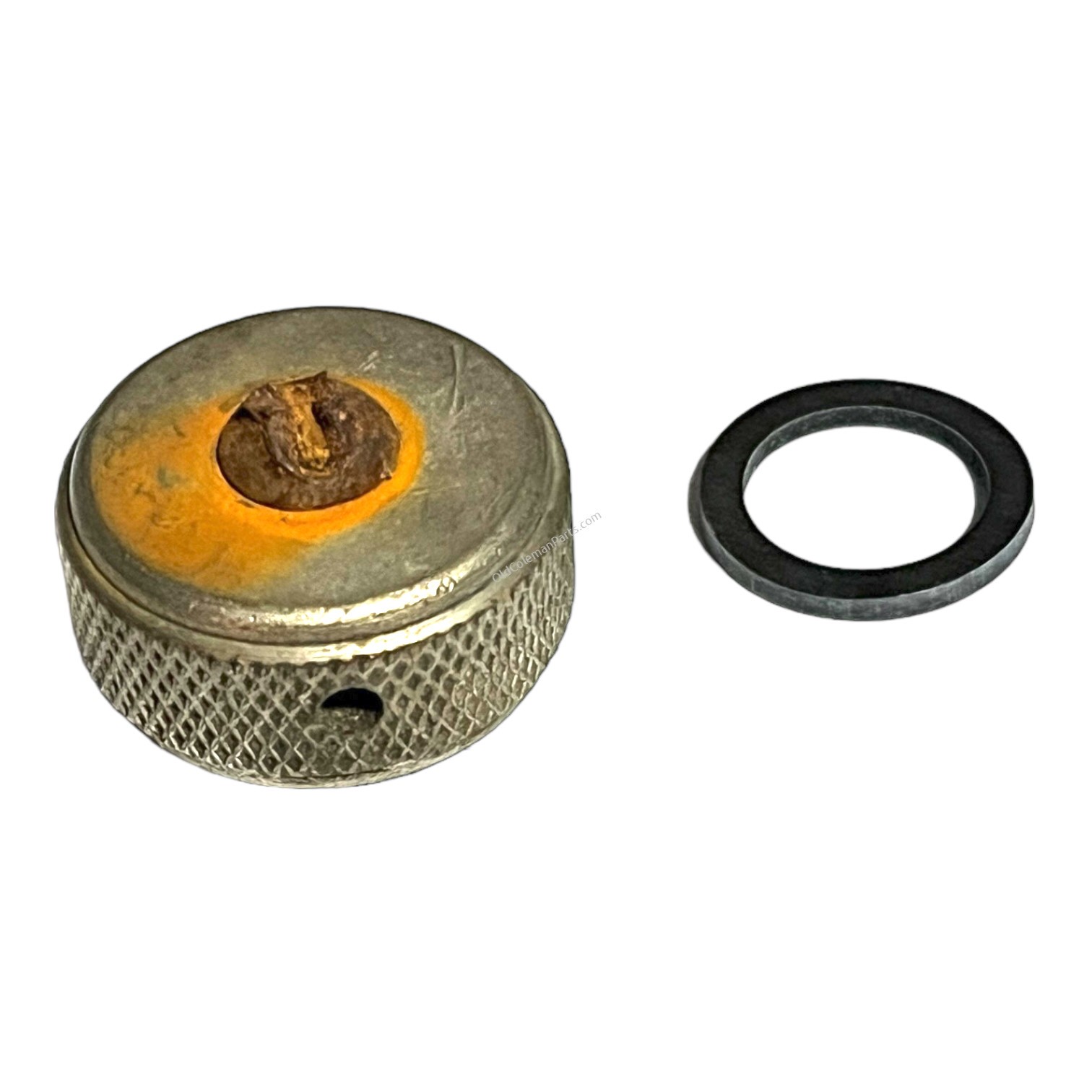 Old Coleman Parts > 285A > Filler Cap 3 Piece Cap Nickel E1628